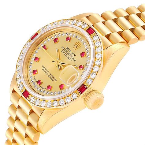 gold rolex with rubies